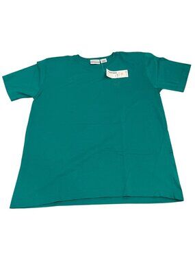 Vintage 90s Crew Neck T Shirt M Teal Blue Minimalist Vibrant Casual Indie Retro